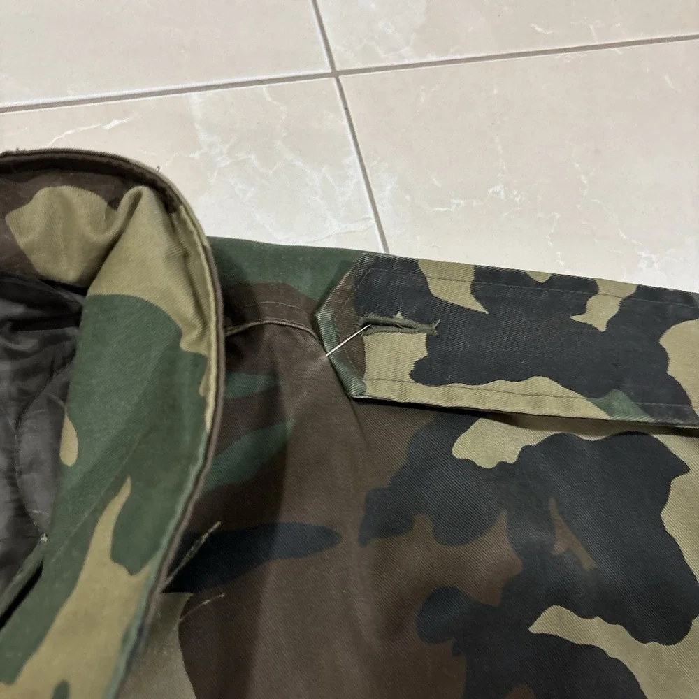Vintage Military 2 In 1 Jacket Parka Heavy Camo Large Woobie Vest 90s Coat